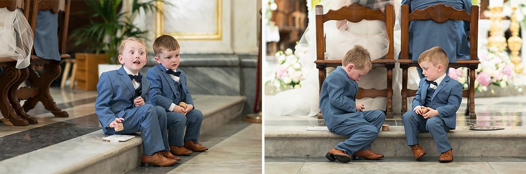 children in church wedding positano